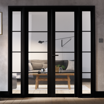 Double Door Room Divider With Side Panels