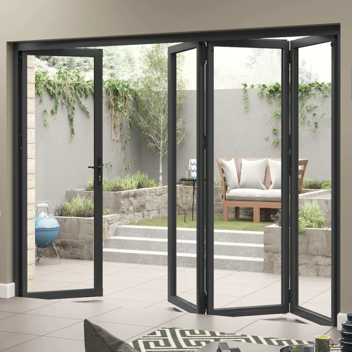 13.2ft Premium Slimline Grey Aluminium Bifold Doors – Emerald Doors