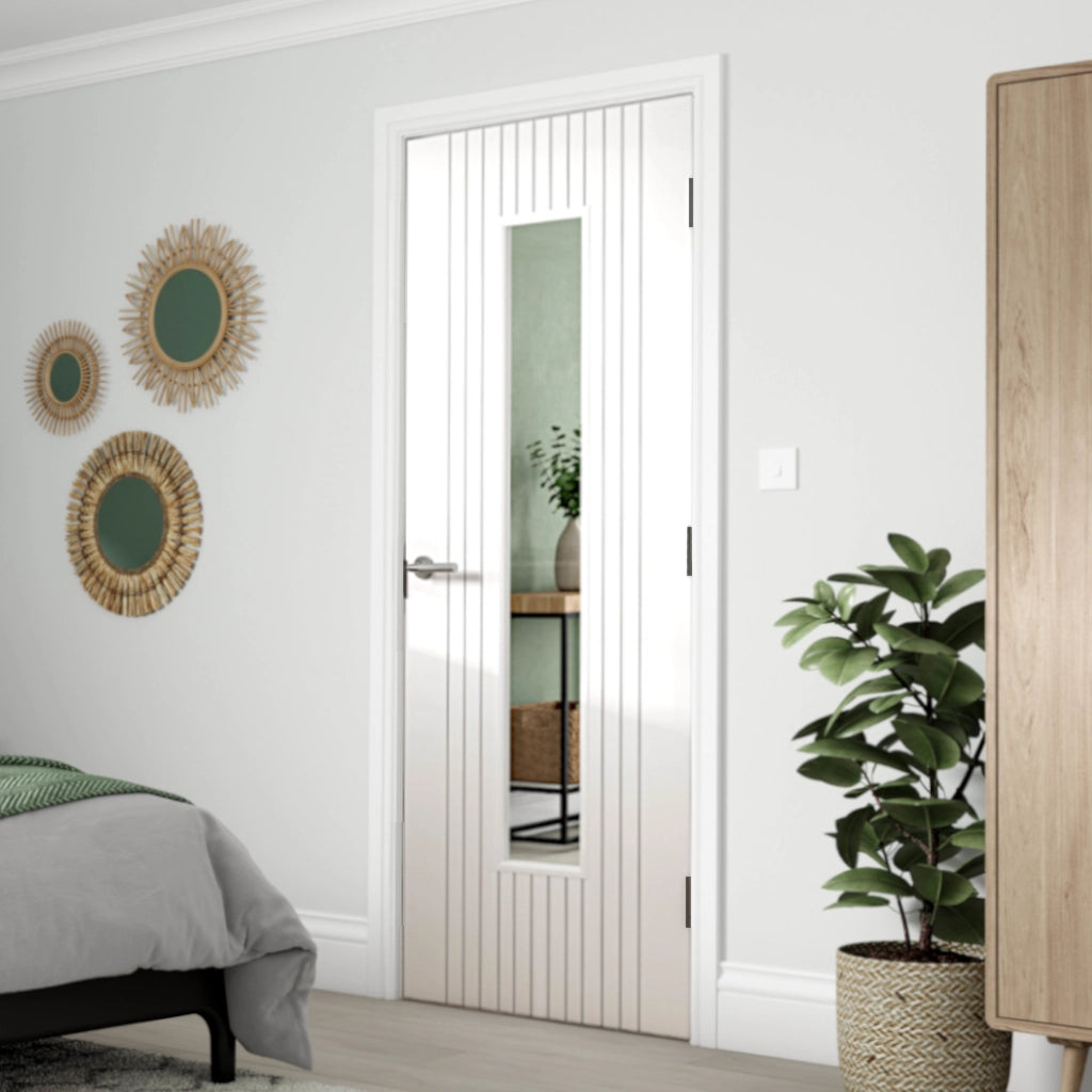 Aria White Clear Glazed Internal Fluted Door – Emerald Doors
