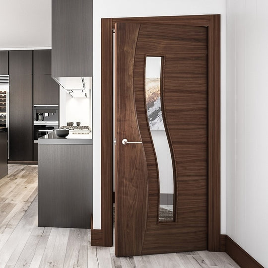 Cadiz Walnut Glazed Door Fully Finished