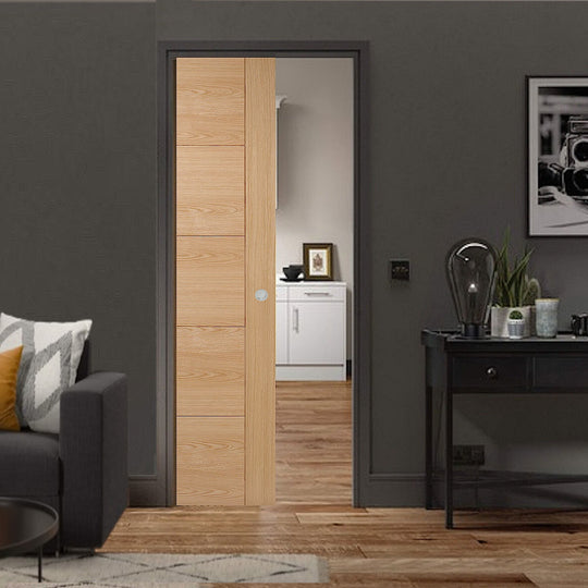 Contemporary Oak 6006 Fire Rated Pocket Door System