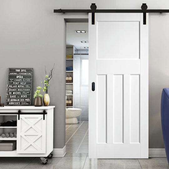 DX White Face Mounted Sliding Door Set