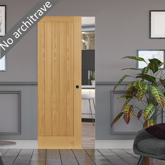 Ely Oak Flush Pocket Door Set