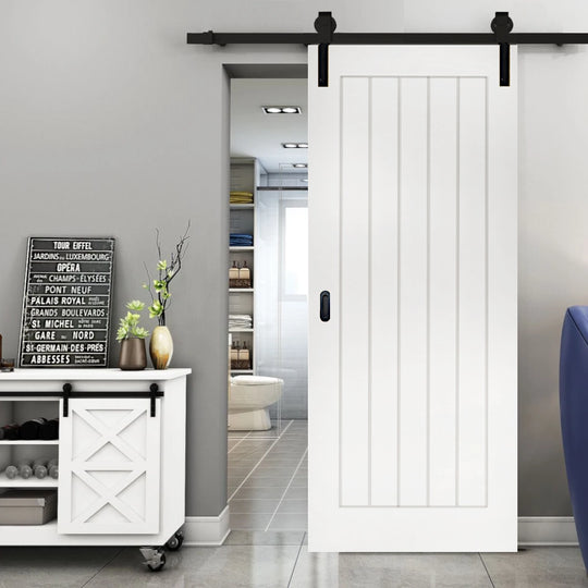 Ely White Face Mounted Sliding Door Set