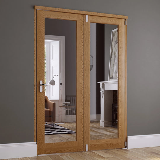 Oak Pattern 10 Fold Flat Internal Door Set 1500mm