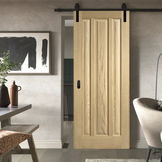 Kilburn Oak Face Mounted Sliding Door Set