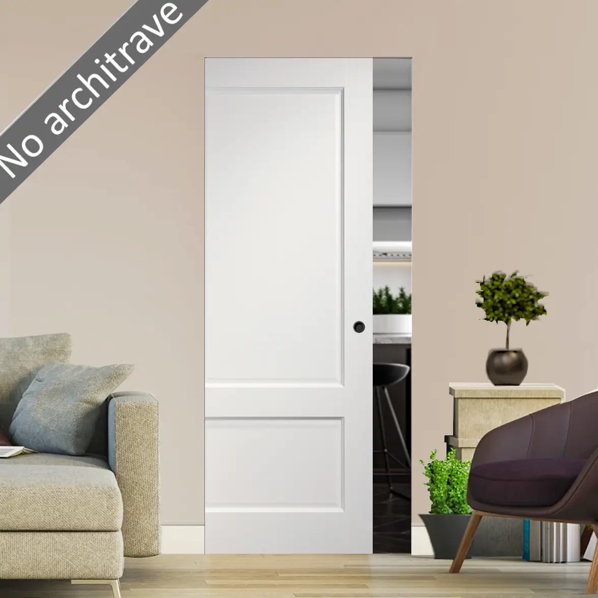 Madison White Flush Pocket Door Set – Emerald Doors