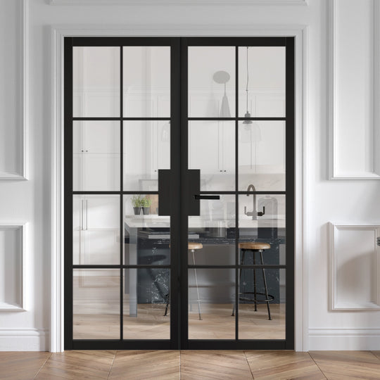 Black Malvern 8L Clear Glazed Door Pair