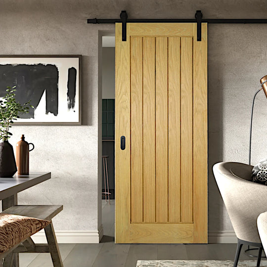 Premium Matt Black Sliding Face Mounted Door Track For Single Door