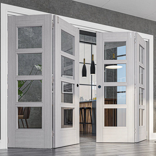 Montreal Light Grey Clear Glazed Room Divider