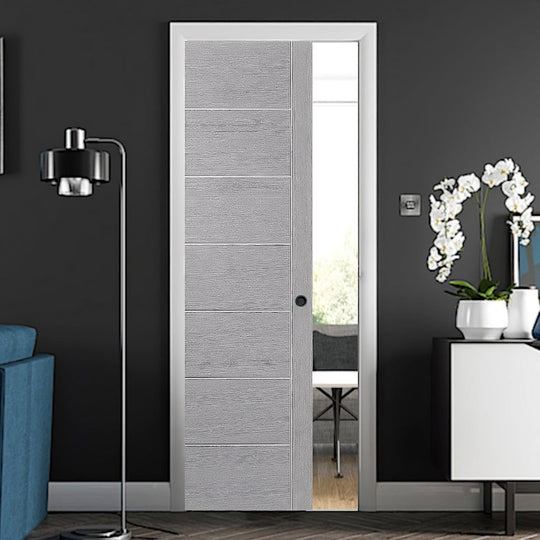 Palermo Light Grey Fire Rated Pocket Door System