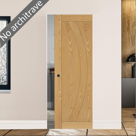 Ravello Oak Flush Pocket Door Set