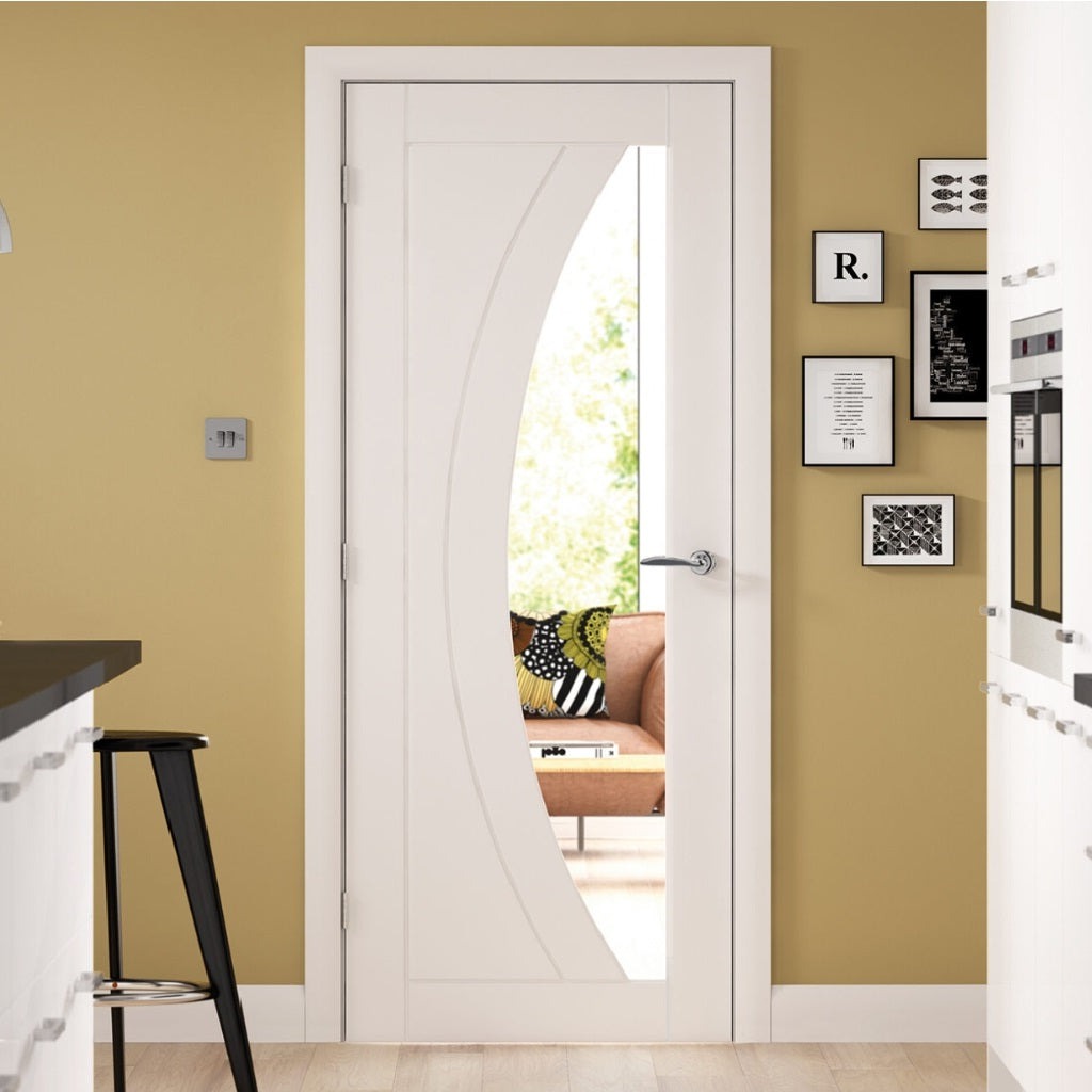 Buy Salerno White Primed Glazed Internal | Emerald Doors