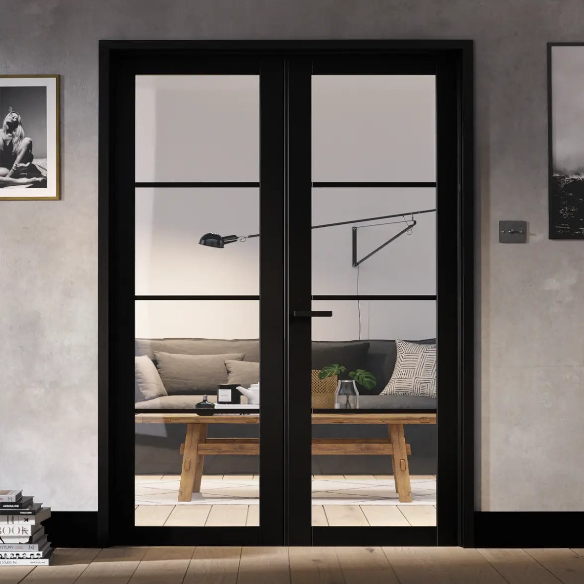 Soho Black W4 Room Divider Room Divider Soho W4 Black Emerald Doors