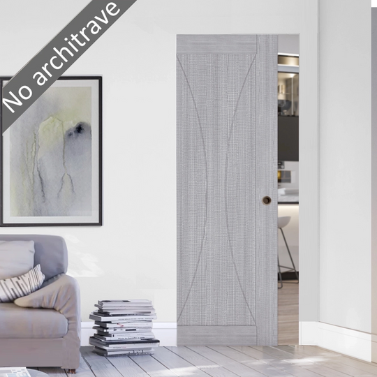 Sorrento Light Grey Flush Pocket Door Set
