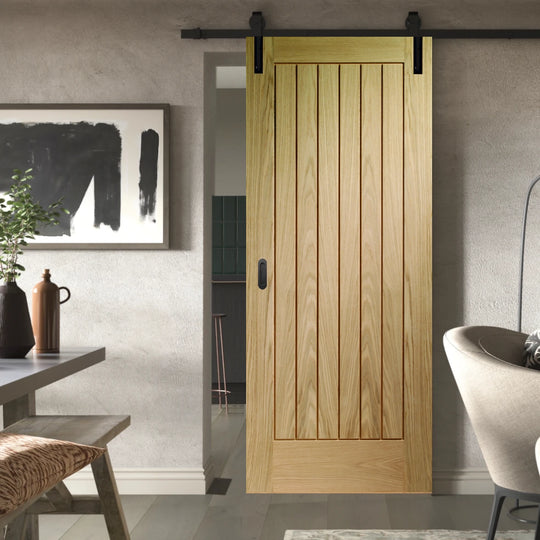 Suffolk Oak Face Mounted Sliding Door Set