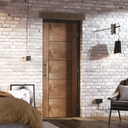 Contemporary Walnut Maya Fire Door