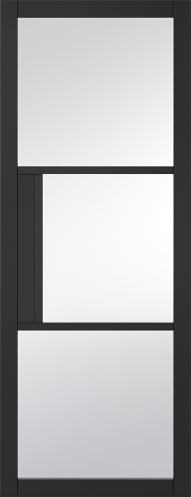 Black Tribeca 3L Clear Glazed Internal Door Pair