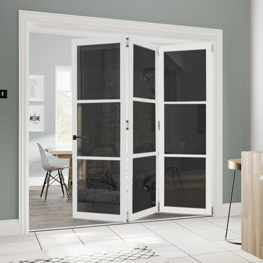 3L White Tinted Glazed Industrial Style Room Divider