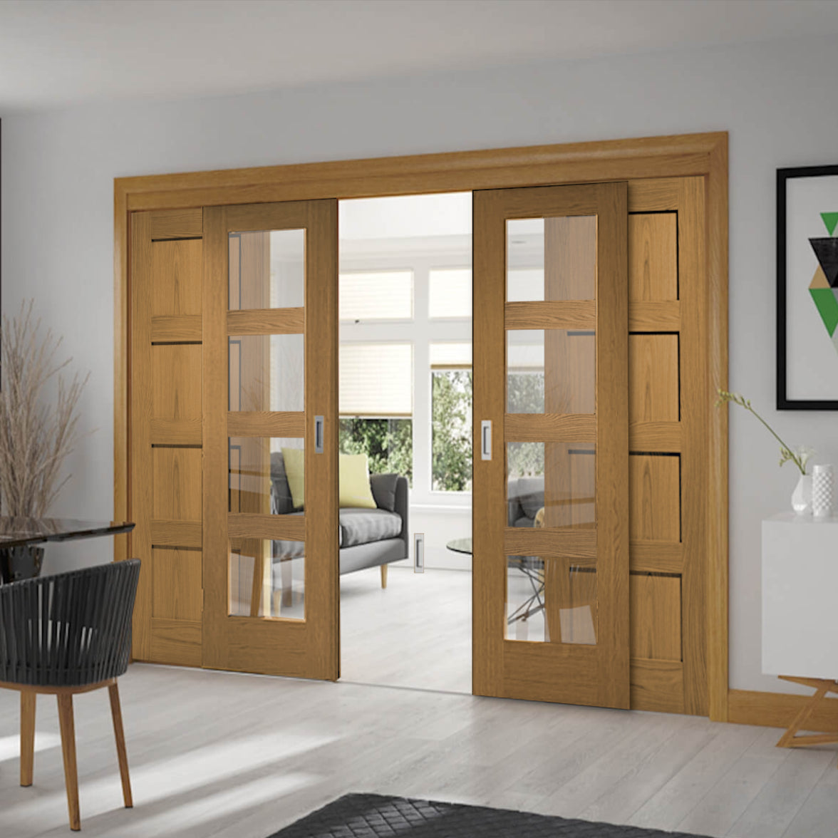 Buy Sliding French Doors with Shaker Glazed & Shaker Panel Doors
