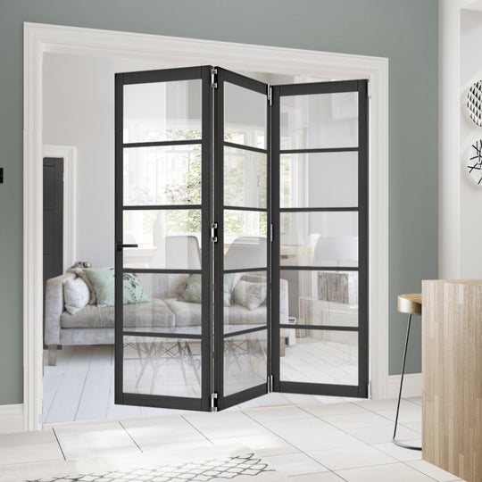 5L Black Clear Glazed Industrial Style Room Divider