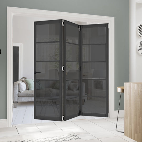 5L Black Tinted Glazed Industrial Style Room Divider