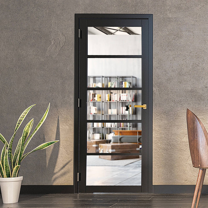 Camden Clear Glazed Black Industrial Style Door