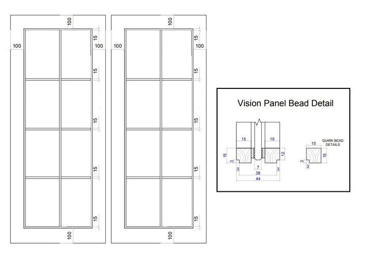 Industrial Style Extra Slim 8L Fire Door Pair