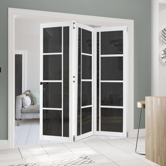 Enova White Tinted Glazed Industrial Style Room Divider