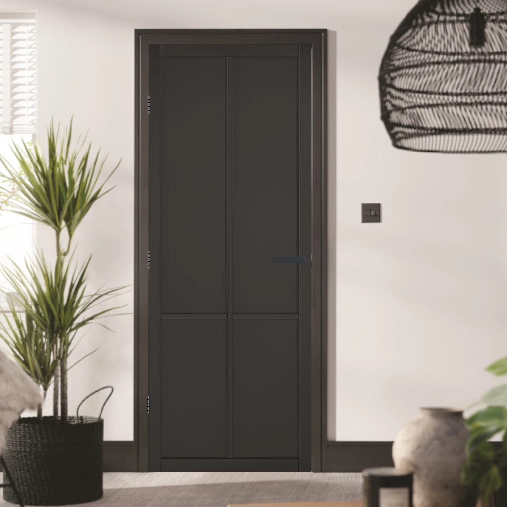 Black Liberty 4P Custom Made Industrial Style Door – Emerald Doors