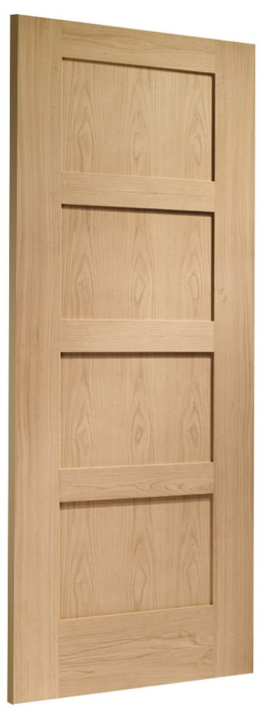 Sliding French Doors with Shaker Oak Doors
