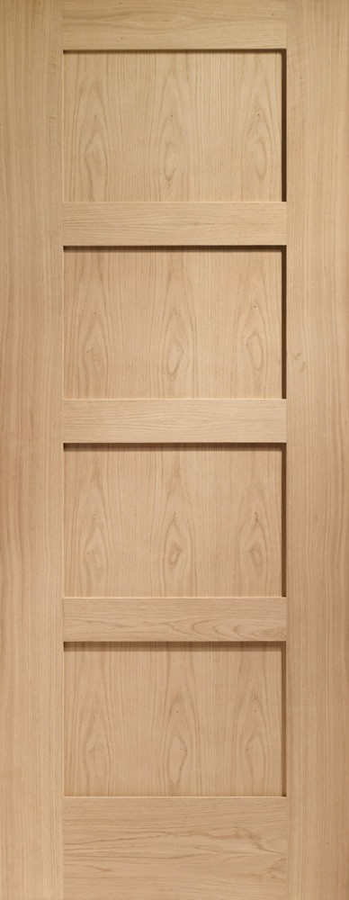 Sliding French Doors with Shaker Oak Doors