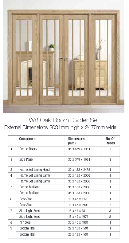 Lincoln Oak Room Divider W8 