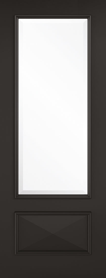 Black Knightsbridge 1L Clear Glazed Internal Door