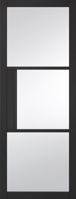 Tribeca Black Clear Glazed Door with Top Hung Sliding Track