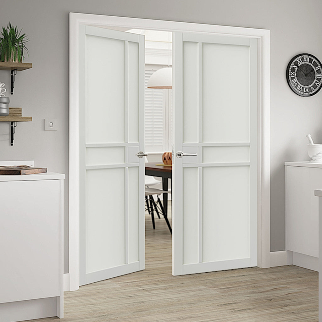 City White Industrial Style Door Pair Fully Finished