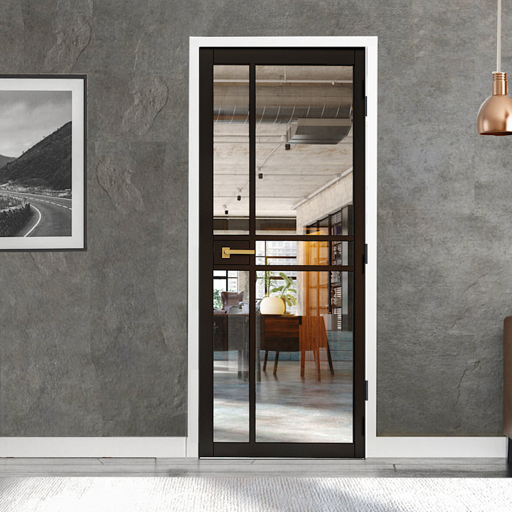 Pryda Black Clear Glazed Industrial Style Door