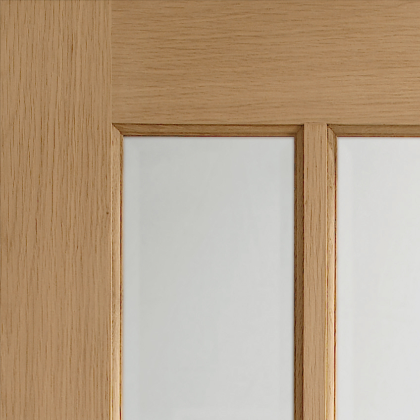 Oak Worcester Clear Glazed Room Divider with Side Panels 