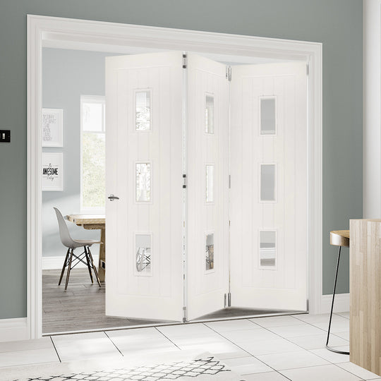 Ely White Clear Glazed Room Divider