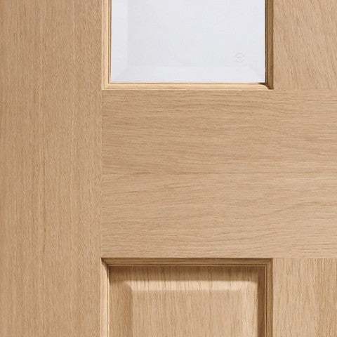 Victorian Oak Double Sliding Door System Clear Glazed