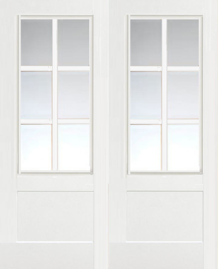 Custom Made White 6 Light Fire Door Pair