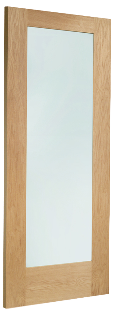 Oak Pattern 10 Clear Glazed French Doors with Demi Panels 