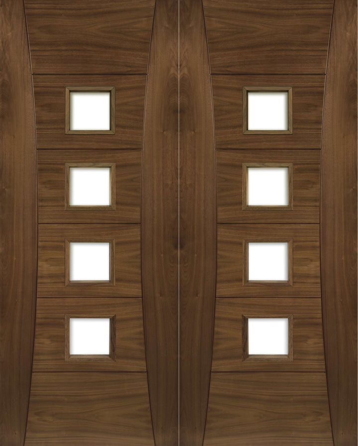Pamplona Walnut Glazed Door Pair