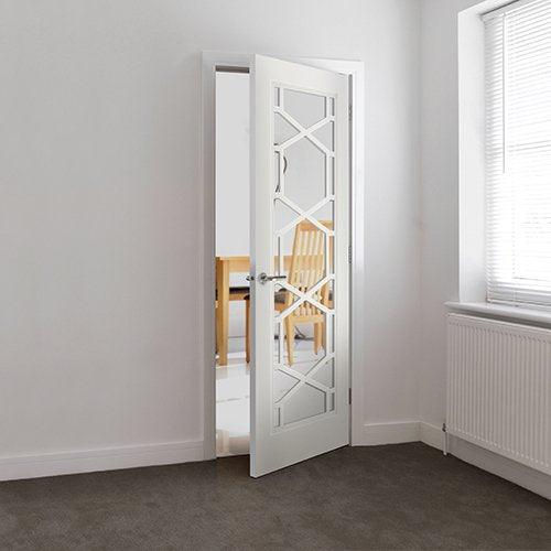 White Quartz Art Deco Glazed Door