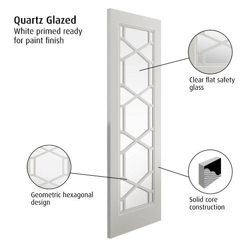 White Quartz Art Deco Glazed Door