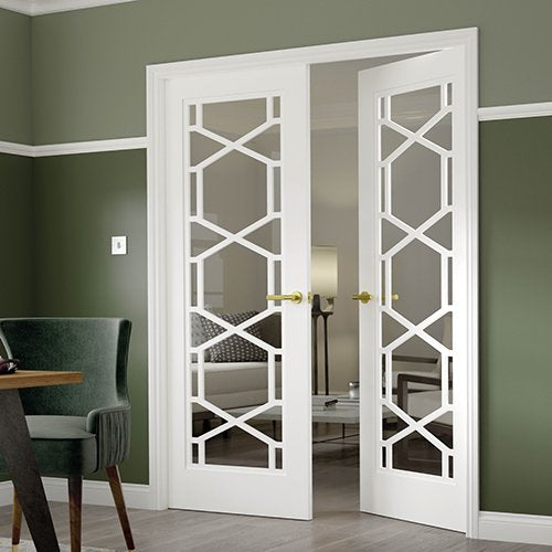 White Quartz Art Deco Glazed Door