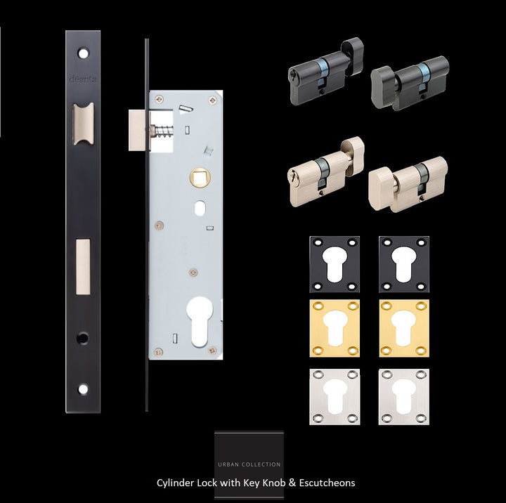 Black Enova Tinted Glazed Industrial Style Door Pair 