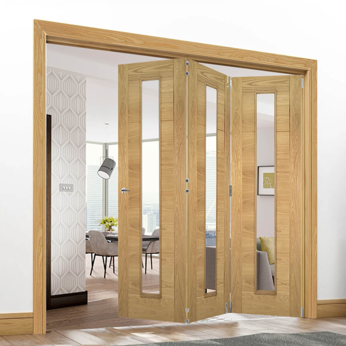 Seville Prefinished Oak Glazed 1L Room Divider | Seville Oak Room ...