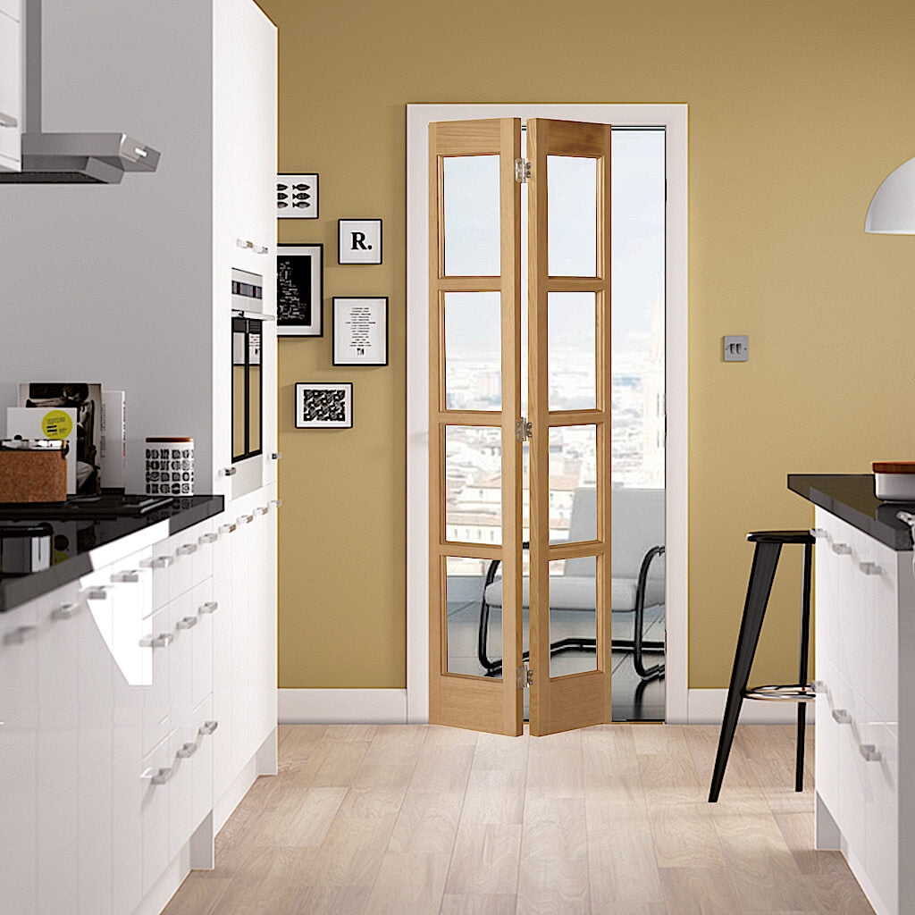 Buy Custom Made Oak Shaker Bifold Emerald Doors