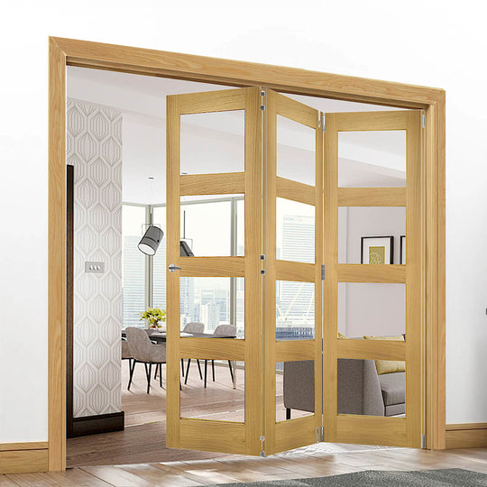 Coventry Oak Clear Glazed Room Divider Fully Finished